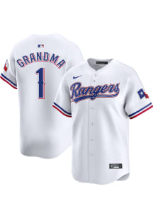 Nike Texas Rangers Mens White Number 1 Grandma Limited Baseball Jersey