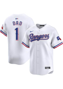 Nike Texas Rangers Mens White Number 1 Dad Limited Baseball Jersey