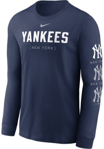 Nike New York Yankees Navy Blue Repeater Long Sleeve T Shirt