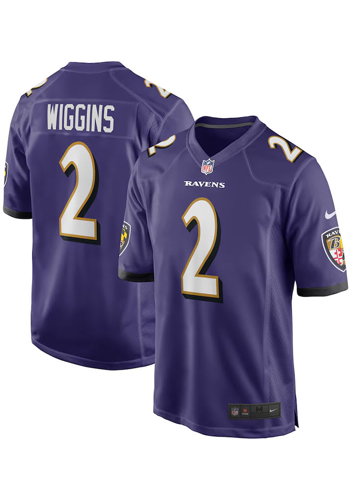 Nate Wiggins Baltimore Ravens Home Jersey - PURPLE