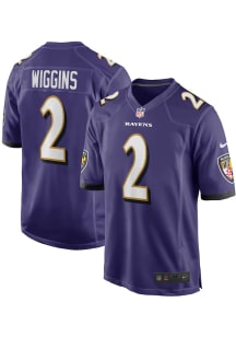 Nate Wiggins  Nike Baltimore Ravens Purple Home Football Jersey