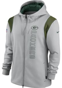 Nike Green Bay Packers Mens Grey Therma Long Sleeve Zip