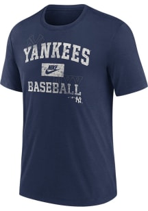 Nike New York Yankees Navy Blue Cooperstown Arch Threads Short Sleeve Fashion T Shirt