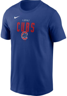 Nike Chicago Cubs Blue Local Logo Stack Short Sleeve T Shirt