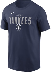 Nike New York Yankees Navy Blue Local Logo Stack Short Sleeve T Shirt