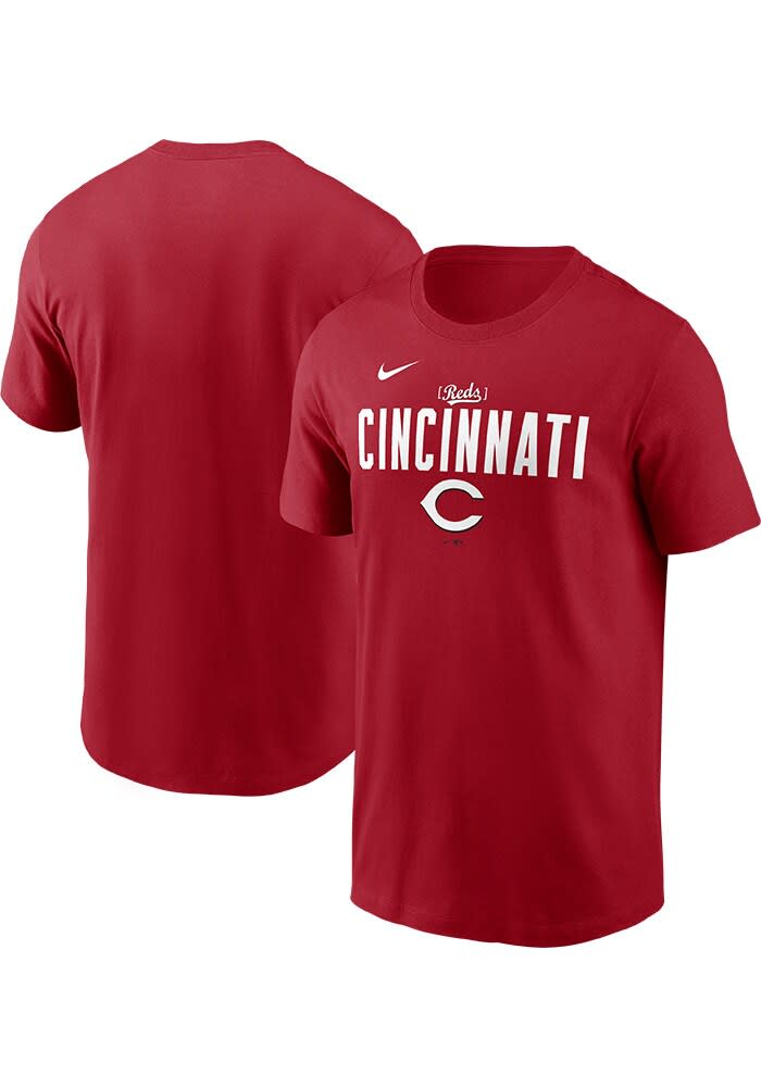 Nike Cincinnati Reds Red Local Logo Stack Short Sleeve T Shirt