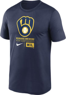 Nike Milwaukee Brewers Navy Blue Logo Lock Up Legend Short Sleeve T Shirt