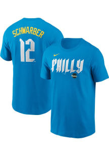 Kyle Schwarber Philadelphia Phillies Blue City Connect Alt Short Sleeve Player T Shirt