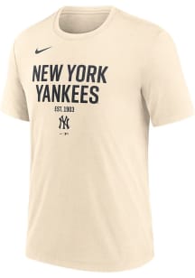 Nike New York Yankees White Natural Current Triblend Short Sleeve Fashion T Shirt