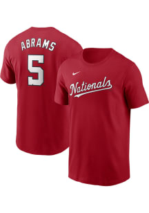 CJ Abrams Washington Nationals Red Home Short Sleeve Player T Shirt