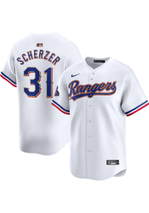 Max Scherzer Nike Texas Rangers Mens White Gold Program Limited Baseball Jersey