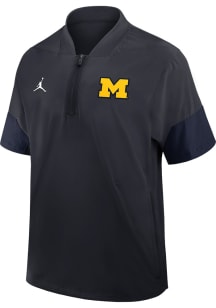 Michigan Wolverines Blue Nike Jordan Coach Short Sleeve T Shirt