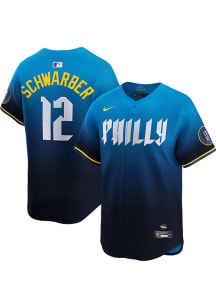 Kyle Schwarber Nike Philadelphia Phillies Mens Blue City Connect Limited Baseball Jersey