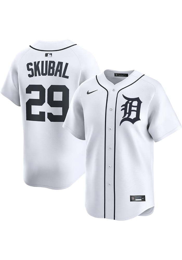 Nike Detroit Tigers ベースボールシャツ Tarik Skubal Detroit Tigers Mens White Home Limited Baseball