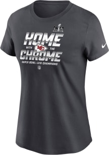 Nike Kansas City Chiefs Womens Charcoal Super Bowl LVIII Champions Parade Short Sleeve T-Shirt