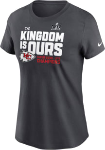 Nike Kansas City Chiefs Womens Grey Super Bowl LVIII Champions Local Fashion Short Sleeve T-Shir..