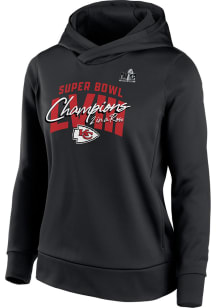Nike Kansas City Chiefs Womens Black Super Bowl LVIII Champions Iconic Hooded Sweatshirt