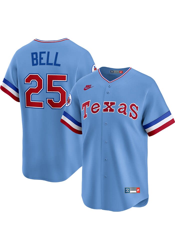 Texas Rangers Buddy Bell Nike LIGHT BLUE Throwback Cooperstown