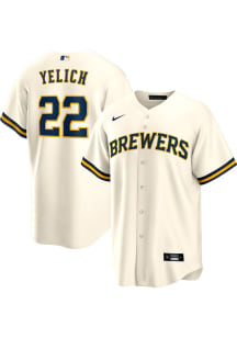 Christian Yelich Milwaukee Brewers Mens Replica Home Jersey - Ivory