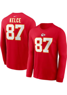 Travis Kelce Kansas City Chiefs Red Home Long Sleeve Player T Shirt