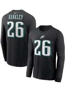 Saquon Barkley Philadelphia Eagles Black Alt Long Sleeve Player T Shirt