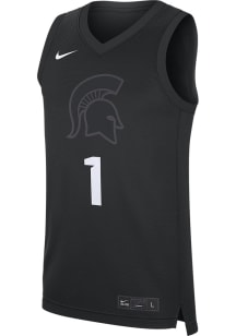 Mens Michigan State Spartans Black Nike #1 Replica Alt Basketball Jersey