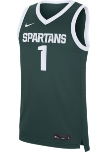 Mens Michigan State Spartans Green Nike #1 Replica Road Basketball Jersey