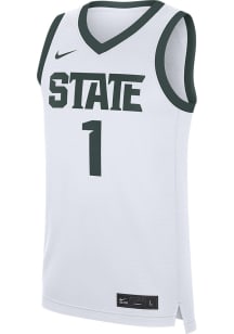 Mens Michigan State Spartans White Nike #1 Replica Home Basketball Basketball Jersey