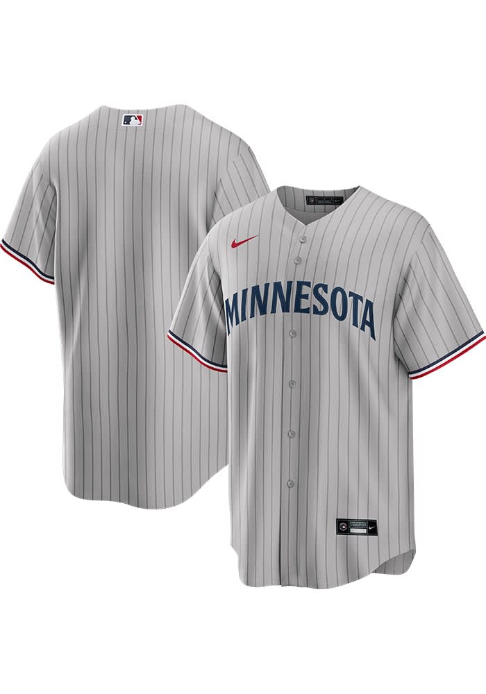 Minnesota Twins Mens Nike Replica GREY Road Jersey - 173213735