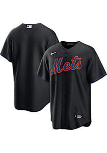New York Mets Mens Nike Replica Blank Alt Jersey - Black