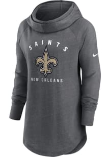Nike New Orleans Saints Womens Charcoal Funnel Hooded Sweatshirt