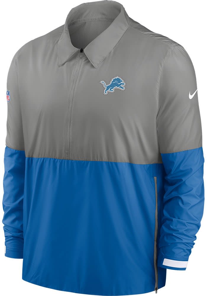 Nike / Men's Detroit Lions Sideline Coaches Short Sleeve Grey Jacket