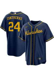 William Contreras Milwaukee Brewers Mens Replica Alt Jersey - Navy Blue