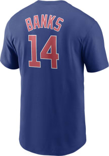 Ernie Banks Chicago Cubs Blue Name And Number Short Sleeve Player T Shirt