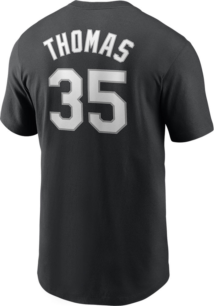 Frank Thomas Chicago White Sox Black Name And Number Short Sleeve Player T Shirt