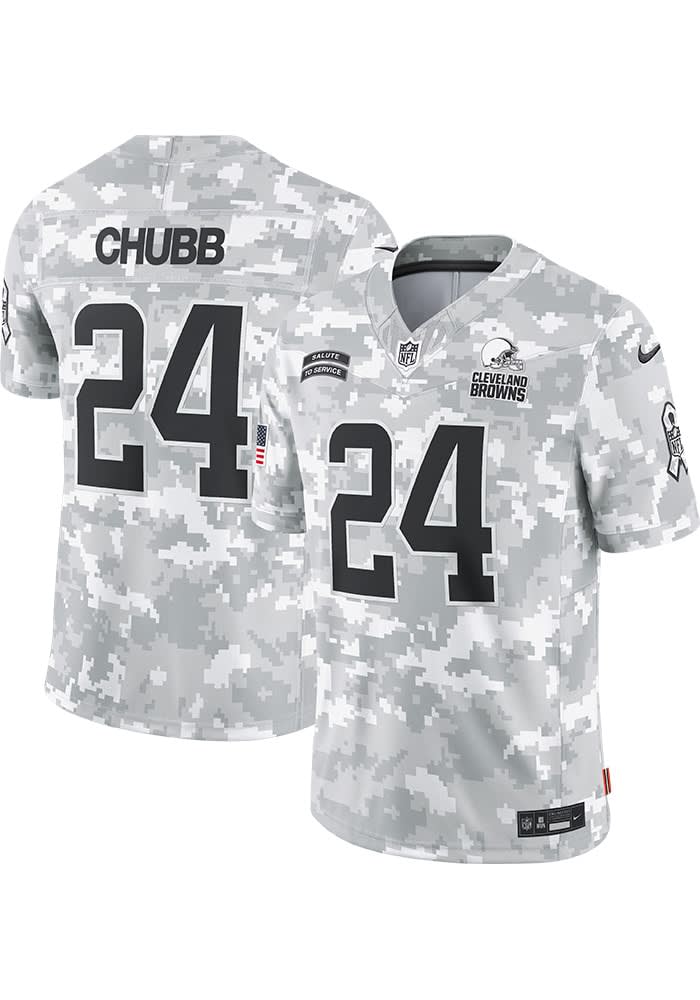 Nick Chubb Cleveland Browns Mens White 2024 STS Limited Football