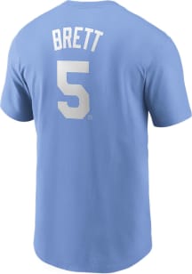 George Brett Kansas City Royals Light Blue Name And Number Short Sleeve Player T Shirt
