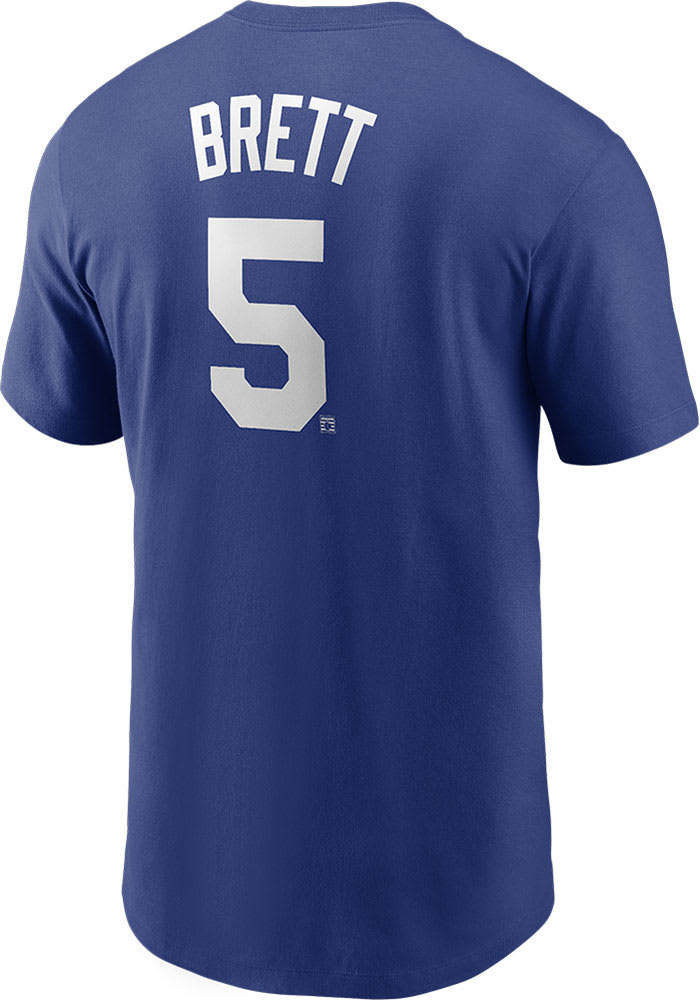 George Brett Kansas City Royals Blue Coop Name and Number Short Sleeve Player T Shirt