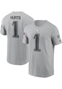 Jalen Hurts Philadelphia Eagles Grey 2024 STS Short Sleeve Player T Shirt