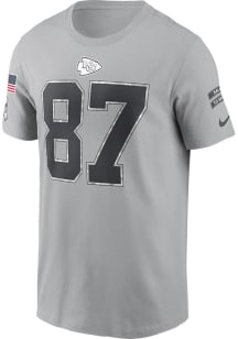 Travis Kelce Kansas City Chiefs Grey 2024 STS Short Sleeve Player T Shirt