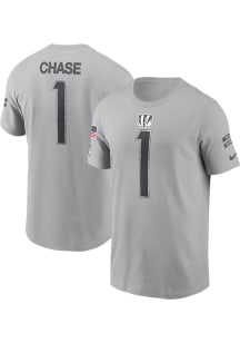 Ja'Marr Chase Cincinnati Bengals Grey 2024 STS Short Sleeve Player T Shirt