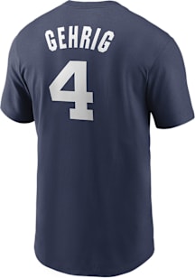 Lou Gehrig New York Yankees Navy Blue Coop Name and Number Short Sleeve Player T Shirt
