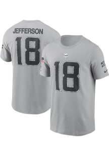 Justin Jefferson Minnesota Vikings Grey 2024 STS Short Sleeve Player T Shirt