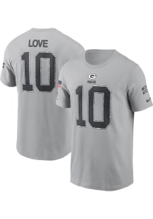 Jordan Love Green Bay Packers Grey 2024 STS Short Sleeve Player T Shirt