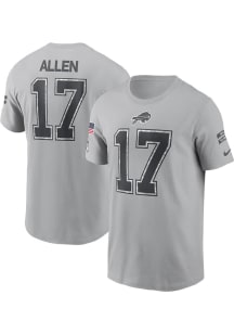 Josh Allen Buffalo Bills Grey 2024 STS Short Sleeve Player T Shirt