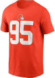 Myles Garrett Cleveland Browns Orange Alt Short Sleeve Player T Shirt