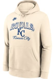 Nike Kansas City Royals Mens White Natural Coop Club Long Sleeve Hoodie