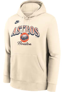 Nike Houston Astros Mens White Natural Coop Club Long Sleeve Hoodie