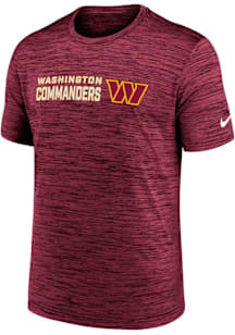 Nike Washington Commanders Maroon Velocity Stack Short Sleeve T Shirt