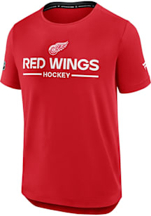 Detroit Red Wings Red Authentic Pro Rink Tech Short Sleeve T Shirt